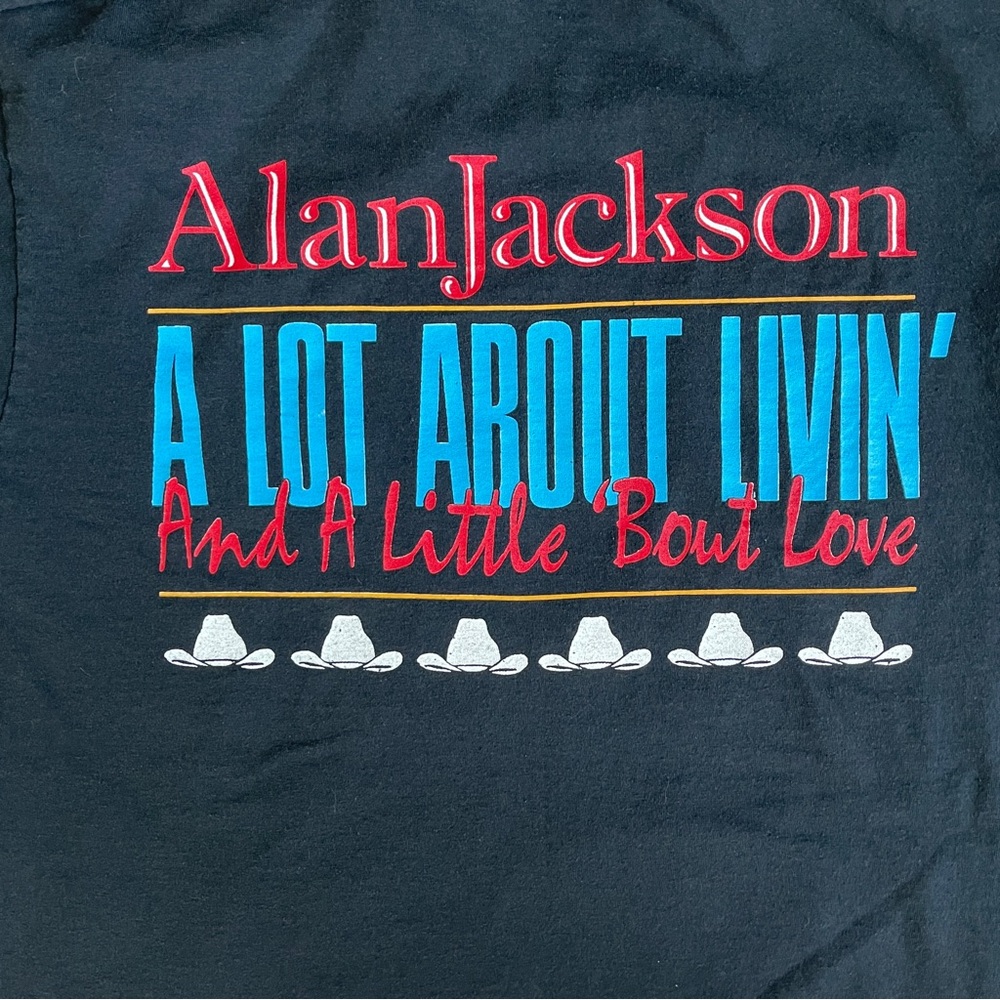 Vintage 1993 Alan Jackson A Lot About Livin’ Country Tour T Shirt Large - Picture 5 of 9